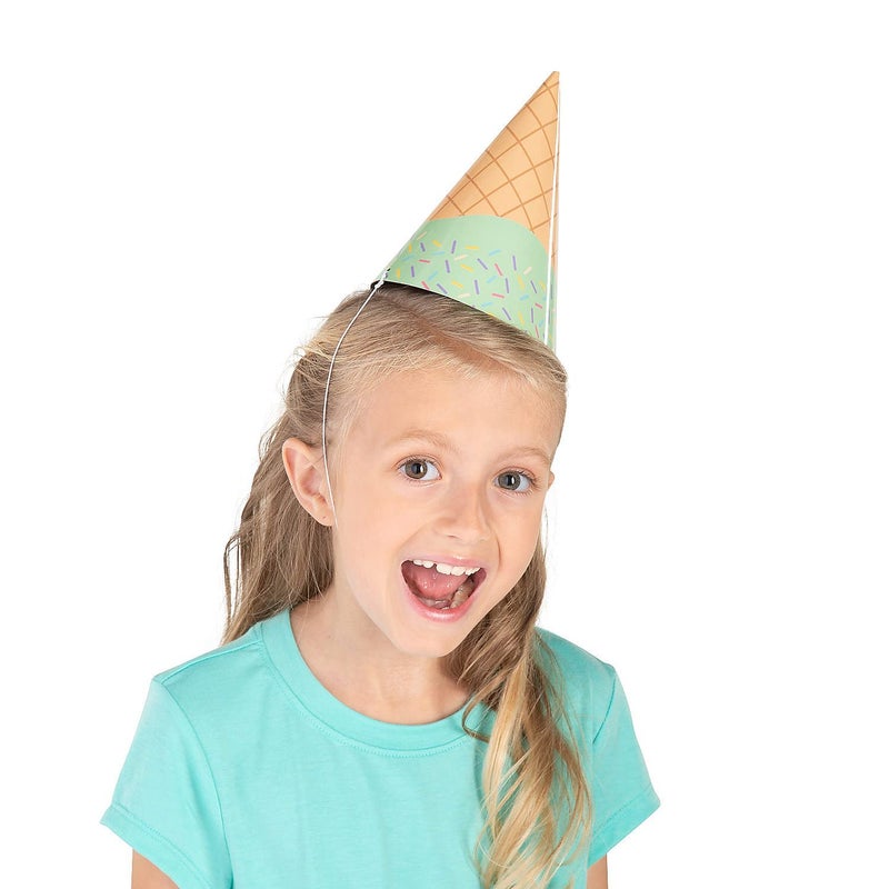 فن إكسبريس قبعات حفلات على شكل مخروط الآيس كريم من فن إكسبريس - 8 قطع - Image 2